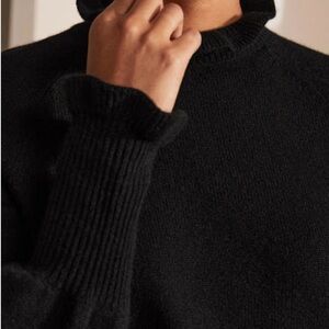 Boden Navy Sweater Scalloped Neck & Cuffs